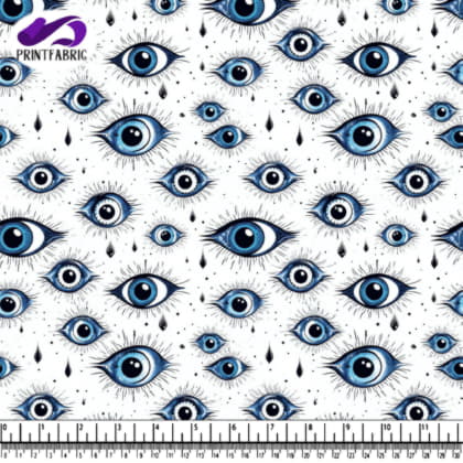 Blue Eyes Pattern with Falling Drops