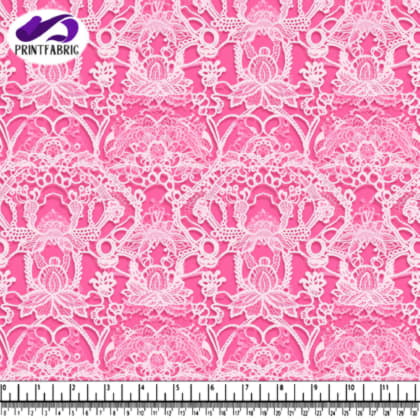 Pink Lace Background with Flowers and Vines