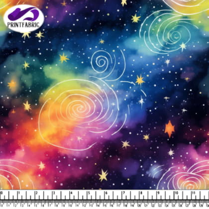 Colorful Galaxy with Stars and Spirals