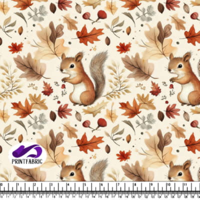 Squirrel among autumn leaves