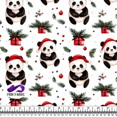 Festive Pandas with Christmas Decor