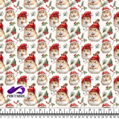 Festive Hamsters with Santa Hats