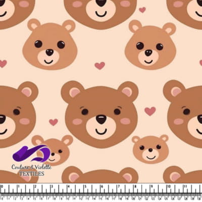 Brown Bear Pattern with Hearts
