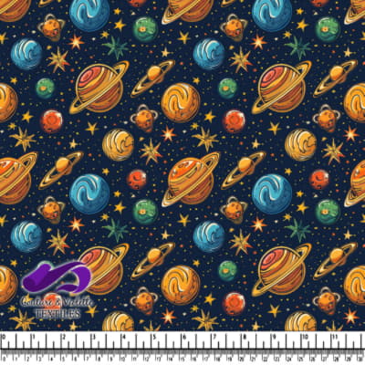 Colorful Planets and Star Pattern