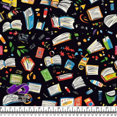 Colorful Book Pattern on Black Background