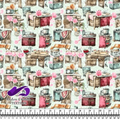 Retro Kitchen Appliances Pattern