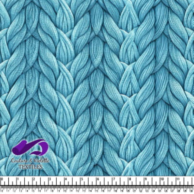 Blue fabric knitting pattern