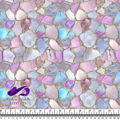 Pastel mosaic tiles pattern with shades of pink purple and blue