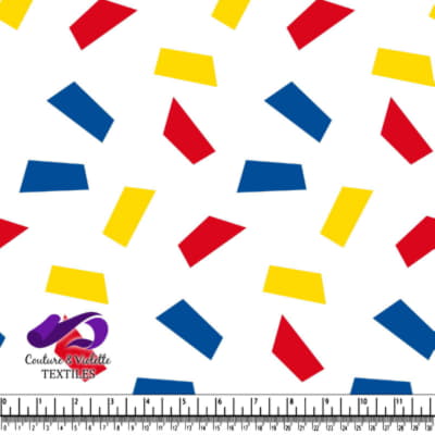 Colorful geometric shapes pattern on white backgroud