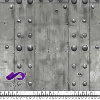 Silver riveted metal panels