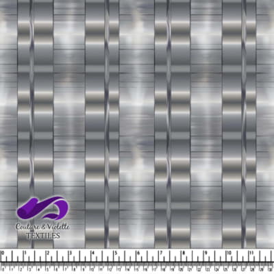 Metallic silver striped with reflective details