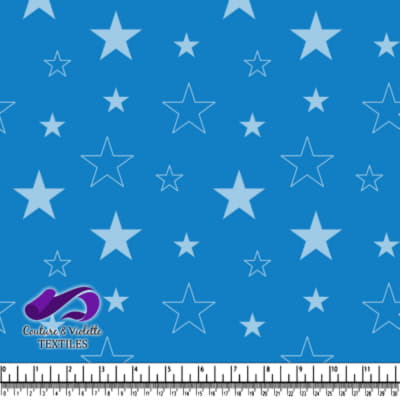 Blue fabric with scattered light blue star