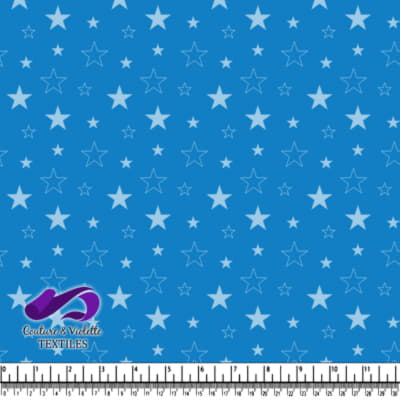 Blue fabric with scattered light blue star