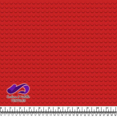 Red brick plate with geometric embossed pattern