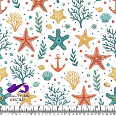 Starfish Anchor and Coral Underwater Pattern