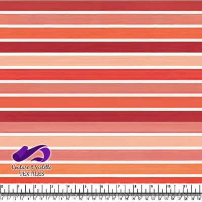 Orange and Red Horizontal Striped Textile Fabric Pattern