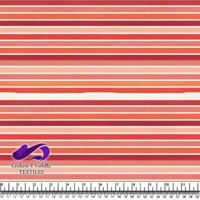 Orange and Red Horizontal Striped Textile Fabric Pattern