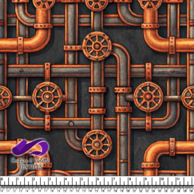 Intricate Copper Industrial Pipes and Valves Pattern Background