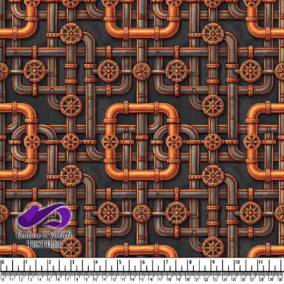 Intricate Copper Industrial Pipes and Valves Pattern Background