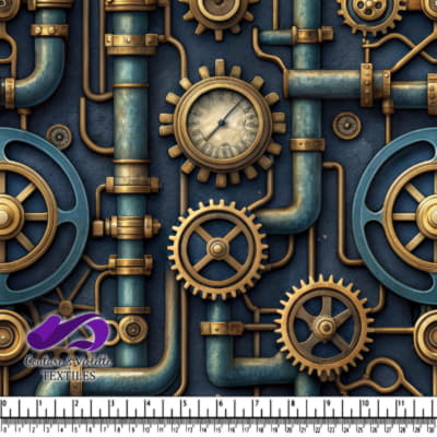 Steampunk Machinery and Pipes Industrial Mechanical Design