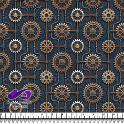 Steampunk Gears and Pipes Industrial Pattern
