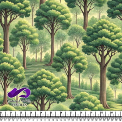 Lush Green Forest with Tall Trees and Dense Foliage