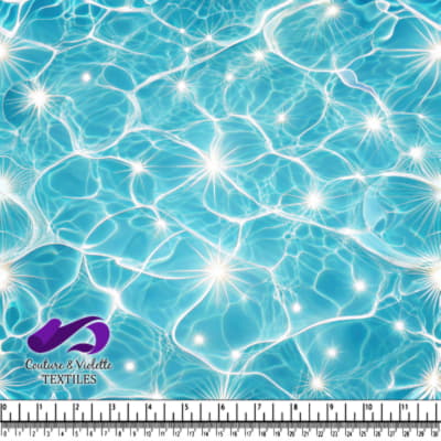 Shimmering Blue Water Pool Surface with Sunlight Reflections