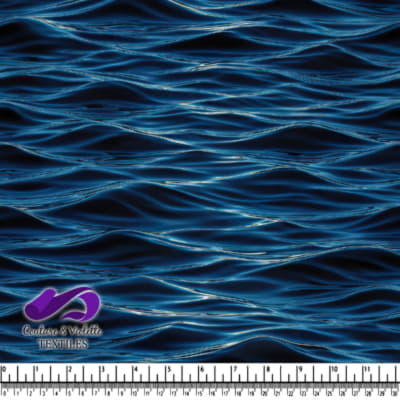 Motif de Vagues Océaniques Bleu Foncé