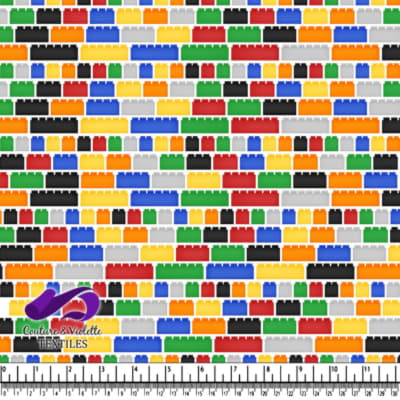 Colorful interlocking plastic building bricks pattern