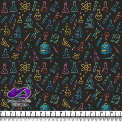 Colorful science and school supplies