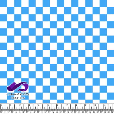 Blue and white checkerboard fabric pattern