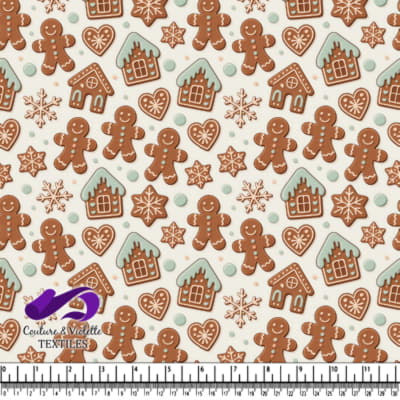 Gingerbread cookies snowflakes and icing decorated houses