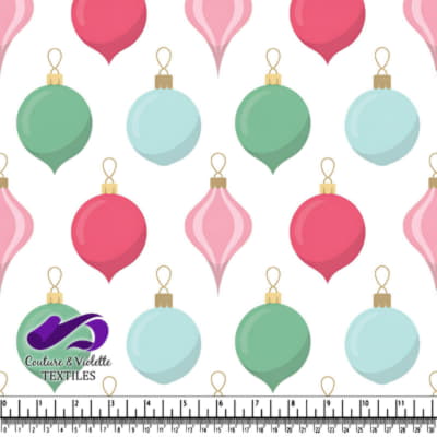 Pattern of colorful Christmas ornaments