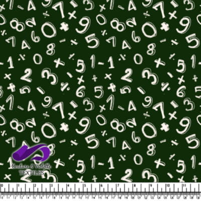 Chalkboard style white math symbols and numbers