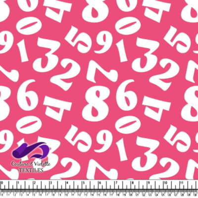 Pink background with white numbers pattern