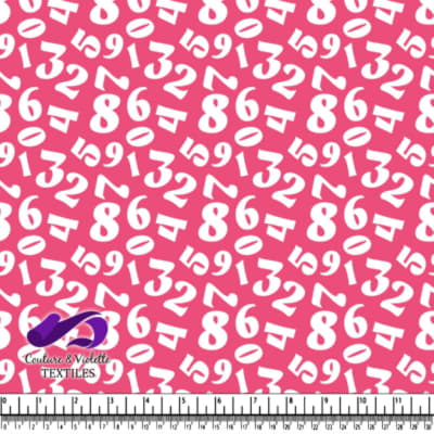 Pink background with white numbers pattern