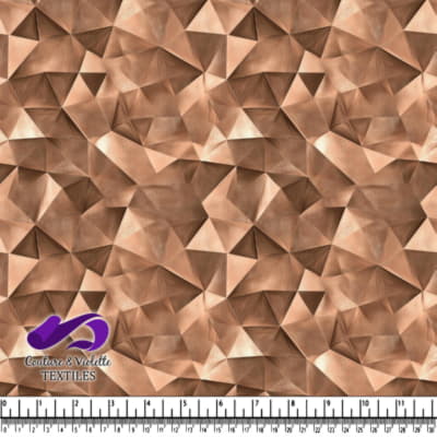 Copper metallic geometric crumpled foil texture