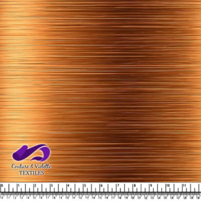Copper colored horizontal striped textile fabric
