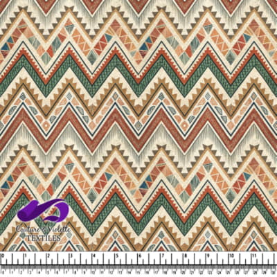 Geometric Tribal Chevron Pattern with Earth Tones