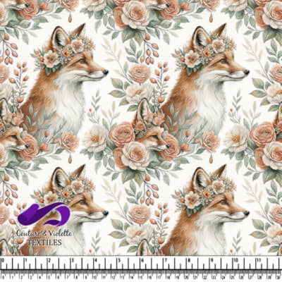 Floral Crown Surrounded by Soft Peach Roses and Greenery