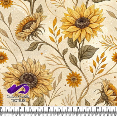 Vintage sunflower floral pattern