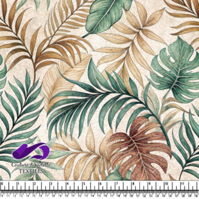 Tropical palm and monstera leaves pattern