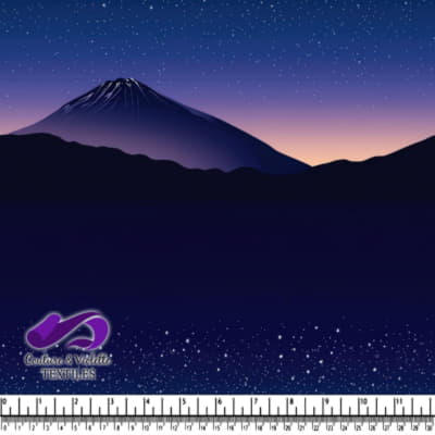 Snow-capped mountain under a starry night