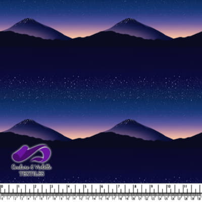 Snow-capped mountain under a starry night