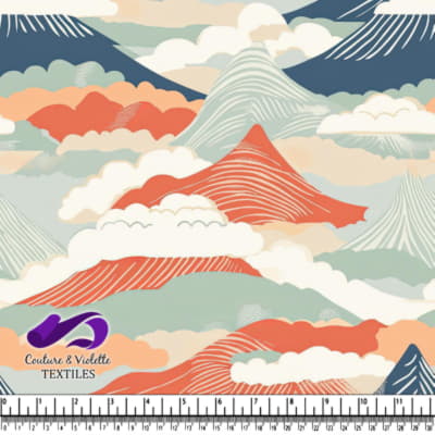 Colorful Abstract Mountain Landscape Textile Pattern