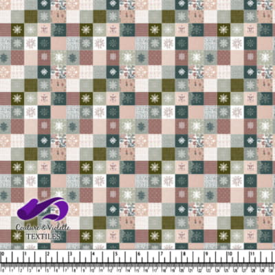 Muted Winter Patchwork Snowflake Textile Pattern