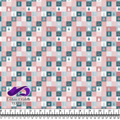 Christmas Holiday Themed Patchwork Fabric Pattern Design