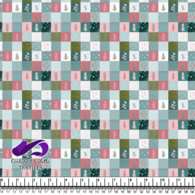 Muted Floral Patchwork Fabric Pattern