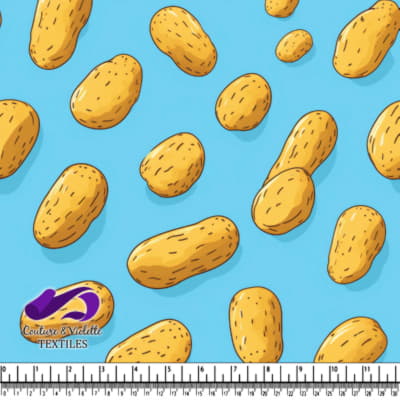 Peanut Pattern on Light Blue Background Textile Design