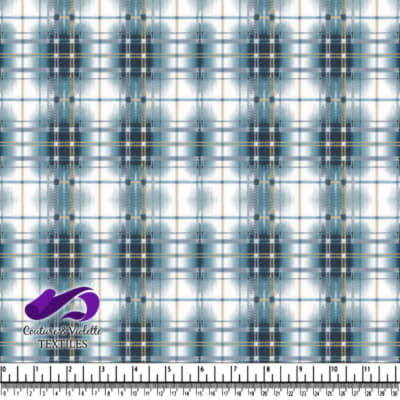 Blue and White Plaid Pattern Textile Design